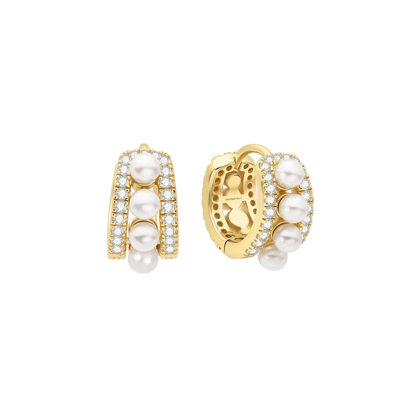 Ania Haie - Gold Sparkling Shell Pearl Huggies