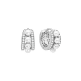 Ania Haie - Silver Sparkling Shell Pearl Huggie