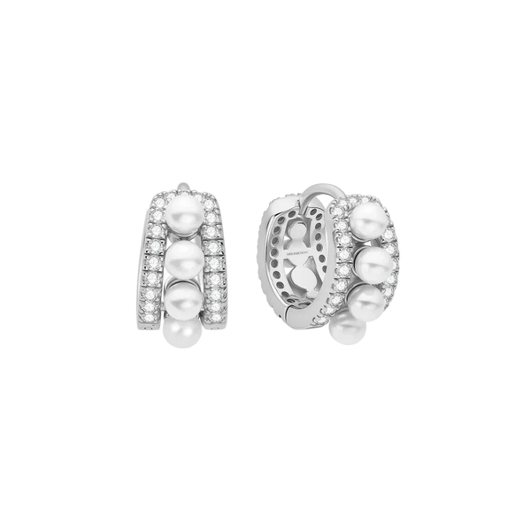 Ania Haie - Silver Sparkling Shell Pearl Huggie