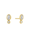 Ania Haie - Gold Bezel Organic Pebble and Round Stone Studs