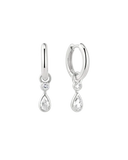 Ania Haie - Wanderer Silver CZ Teardrop Huggies
