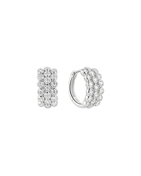 Ania Haie - Wanderer CZ Triple Row Huggies Sterling Silver