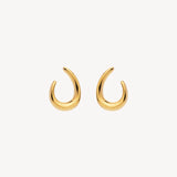 Najo - Baby Curl Stud Earrings Gold Plated