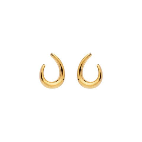 Najo - Baby Curl Stud Earrings Gold Plated