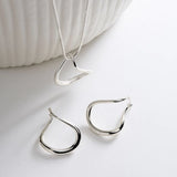 Najo - Wave Hoop Earrings Silver