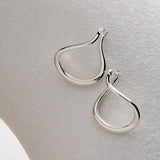 Najo - Wave Hoop Earrings Silver