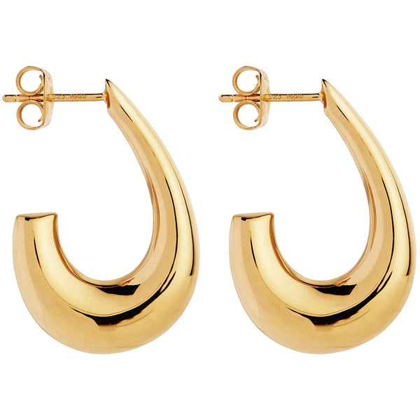 Najo - Sweep Stud Earrings Gold Plated