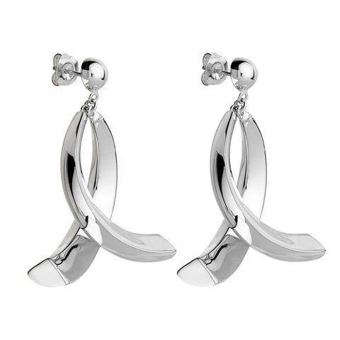 Najo - Silver Frond Stud Earrings Silver