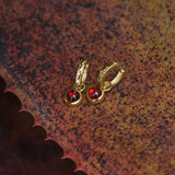 Najo - Solace Yellow Gold Garnet Huggie Earring
