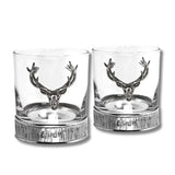English Pewter Company - 570ml Majestic Stag Crystal & Pewter Decanter & Tumbler Set