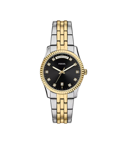 Fossil - Scarlette Three-Hand Day-Date Two-Tone Stainless Steel Watch