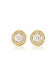 GEORGINI - MILESTONE CZ HALO GOLD STUD EARRINGS GOLD