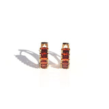 Queen Of The Foxes - Garnet Huggie Earrings Gold