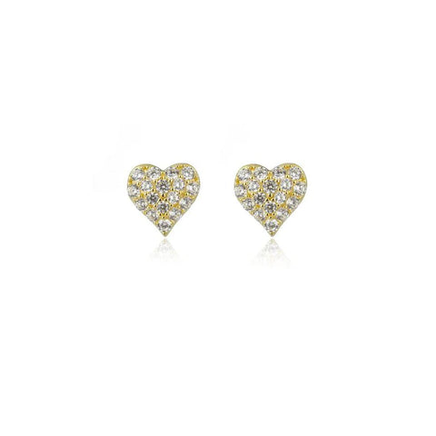 Georgini - Sweetheart Sparkly Heart Studs - Gold