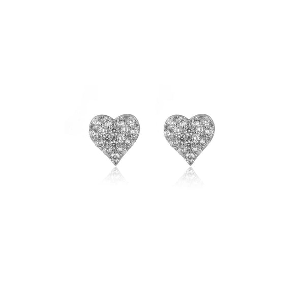 Georgini - Sweetheart Sparkly Heart Studs - Silver