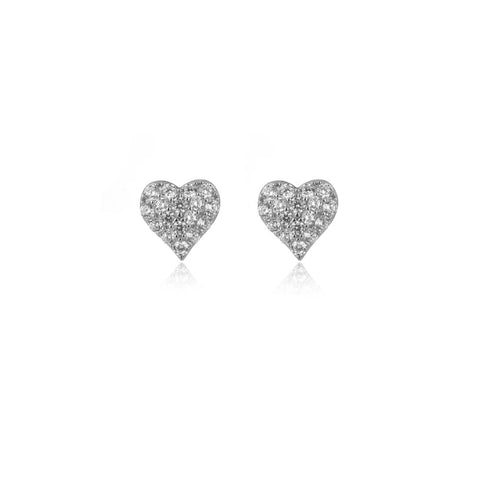 Georgini - Sweetheart Sparkly Heart Studs - Silver