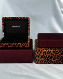 Meadowlark - Velvet Jewellery Box Leopard + Black Lining Large