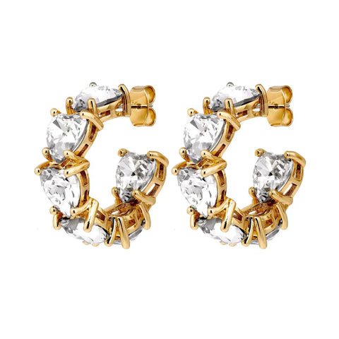 Dyrberg Kern - Hardy Gold Hoop Earrings Crystal