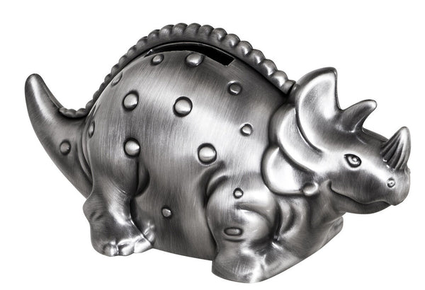 Money Boxes - Pewter Finish Triceratops