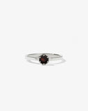 Meadowlark - Hexagon Solitaire Ring Sterling Silver Thai Garnet