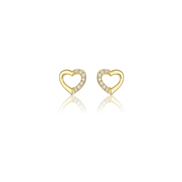 Diamonds by Georgini - Fourteen Natural Diamond Heart Earrings Gold Plate