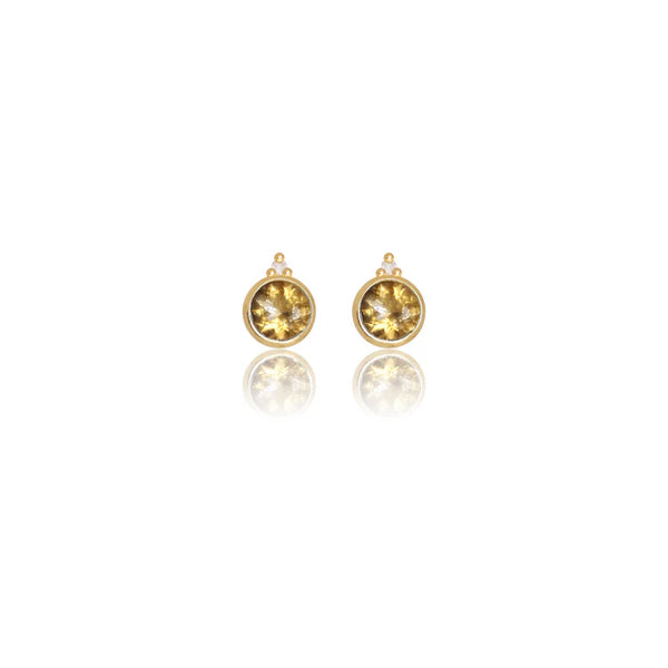 Diamonds By Georgini - Natural Citrine And Two Natural Diamond November Earrings