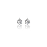 Diamonds by Georgini - Natural Aquamarine and Two Natural Diamond March Earrings Silver