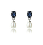 Georgini - Oceans Freshwater Pearl Earrings Sapphire Blue