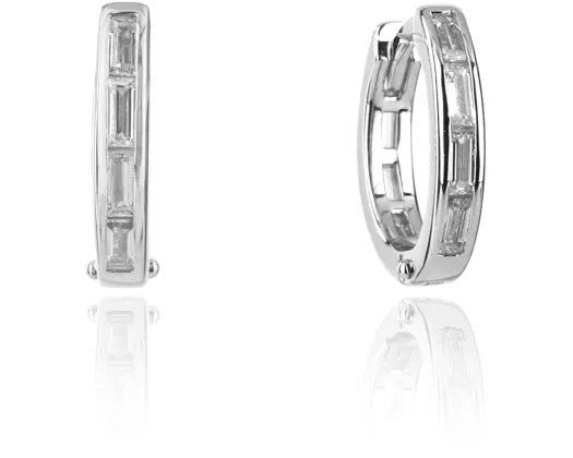 Georgini - Georgini Gifts Baguette Silver huggies/ hoops