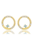 Georgini - Opal Glow Blue Created Opal Circle Earrings Gold