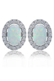 Georgini - Opal Glow Blackwattle White Created Opal Earrings Silver