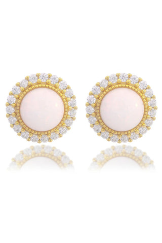 Georgini - Opal Glow Marrinawi White Created Opal Earrings Gold