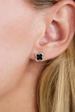 Georgini - Velvet Black Agate Fairwater Stud Earrings SIlver