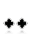 Georgini - Velvet Black Agate Fairwater Stud Earrings SIlver