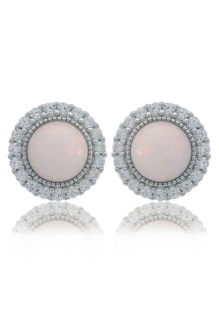 Georgini - Opal Glow Marrinawi White Created Opal Earrings Silver