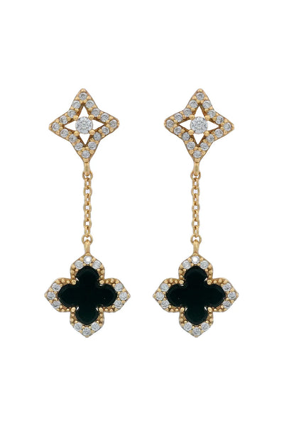 Georgini - Midnight Velvet Black Agate Fairwater Drop Earrings Gold