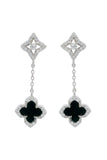 Georgini - Midnight Velvet Black Agate Fairwater Drop Earrings Silver