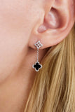 Georgini - Midnight Velvet Black Agate Fairwater Drop Earrings Silver