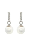 Georgini - Effortless Glow Bar Dangle Pearl Earrings SIlver