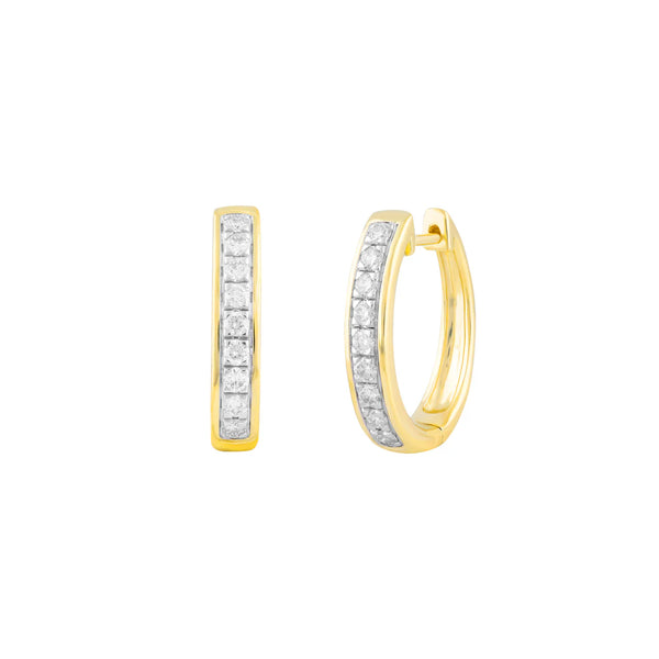 Brent Weatherall - 9ct Yellow Gold Diamond Set Huggies