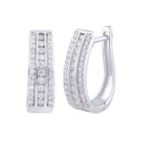 Brent Weatherall - 9ct White Gold Channel Set Huggie Earrings