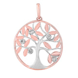 Brent Weatherall - 9ct Rose gold 0.05ct Diamond Set Tree Of Life Pendant on 45cm Rose Gold Chain