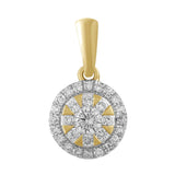 Brent Weatherall - 9ct Two Tone Round Shaped Diamond Set Cluster Pendant