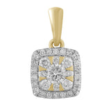 Brent Weatherall - 9ct Yellow Gold Diamond Set Cushion Cluster Pendant