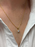 Brent Weatherall Jeweller - 9ct Yellow Gold 4X Claw Set 1ct Lab Grown Diamond Pendant on 9ct Yellow Gold Chain