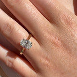 BWJ - 9ct Two Tone Certificated 1.50ct Oval Lab Grown 4X Claw Set Solitaire Ring