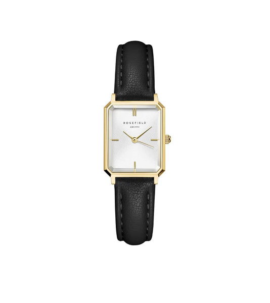 Rosefield - Extra Small Octagon Black & Gold Watch