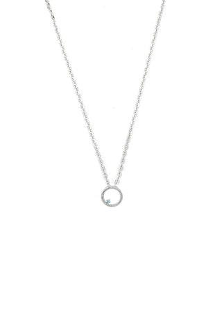 Georgini - Opal Glow Blue Created Opal Circle Pendant Silver