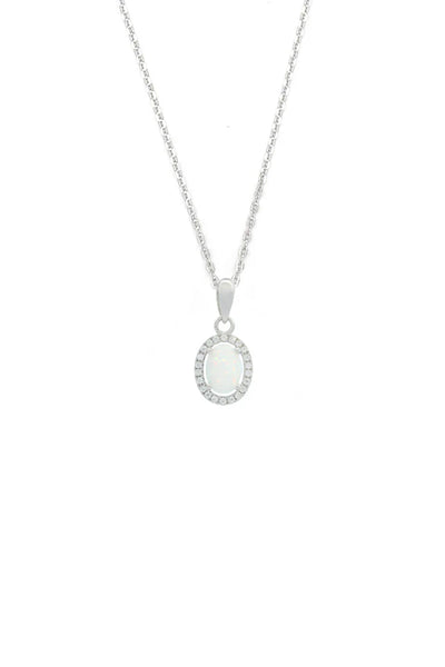 Georgini - Opal Glow Blackwattle White Created Opal Pendant Silver