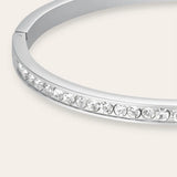 Rosefield Jewellery - Channel Set Crystal Bangle Silver